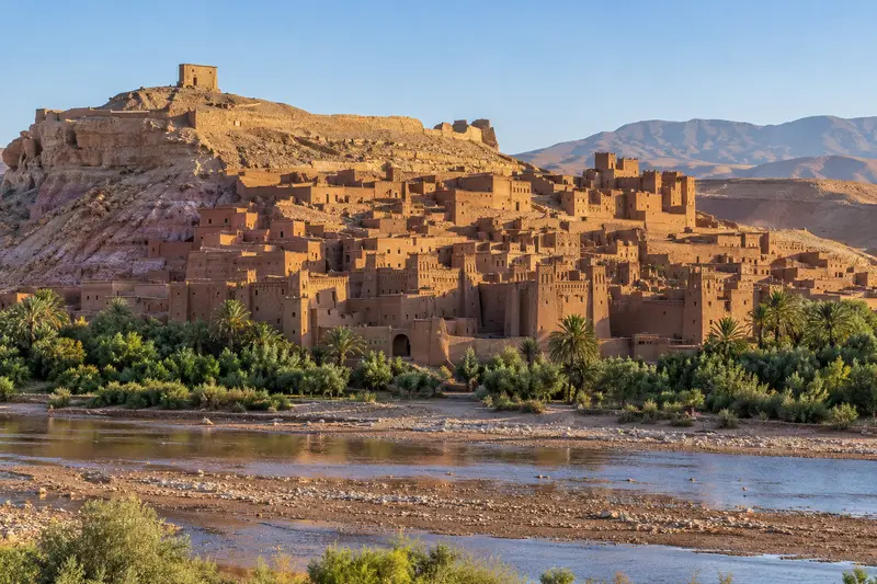 The earthen ksar of Ait Ben Haddou rising above the Ounila river